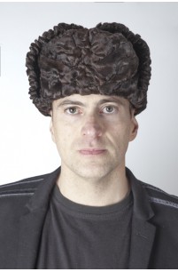 Colbacco stile russo uomo in persiano karakul marrone scuro